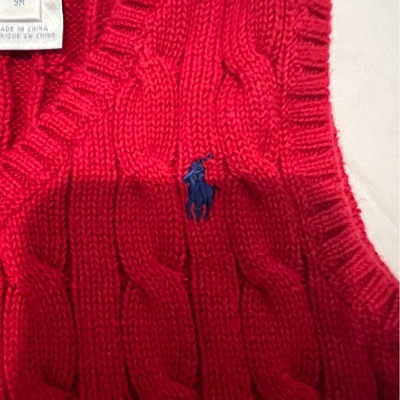 Ralph Lauren Red Cable Knit Sweater Vest Ralph Lauren Christmas size 9 months - Picture 2 of 7